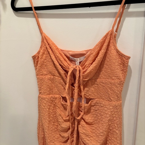 Wayf Iris Ruffle Hem Dress Women's Size Small NWT Tangerine Revolve - Picture 6 of 15